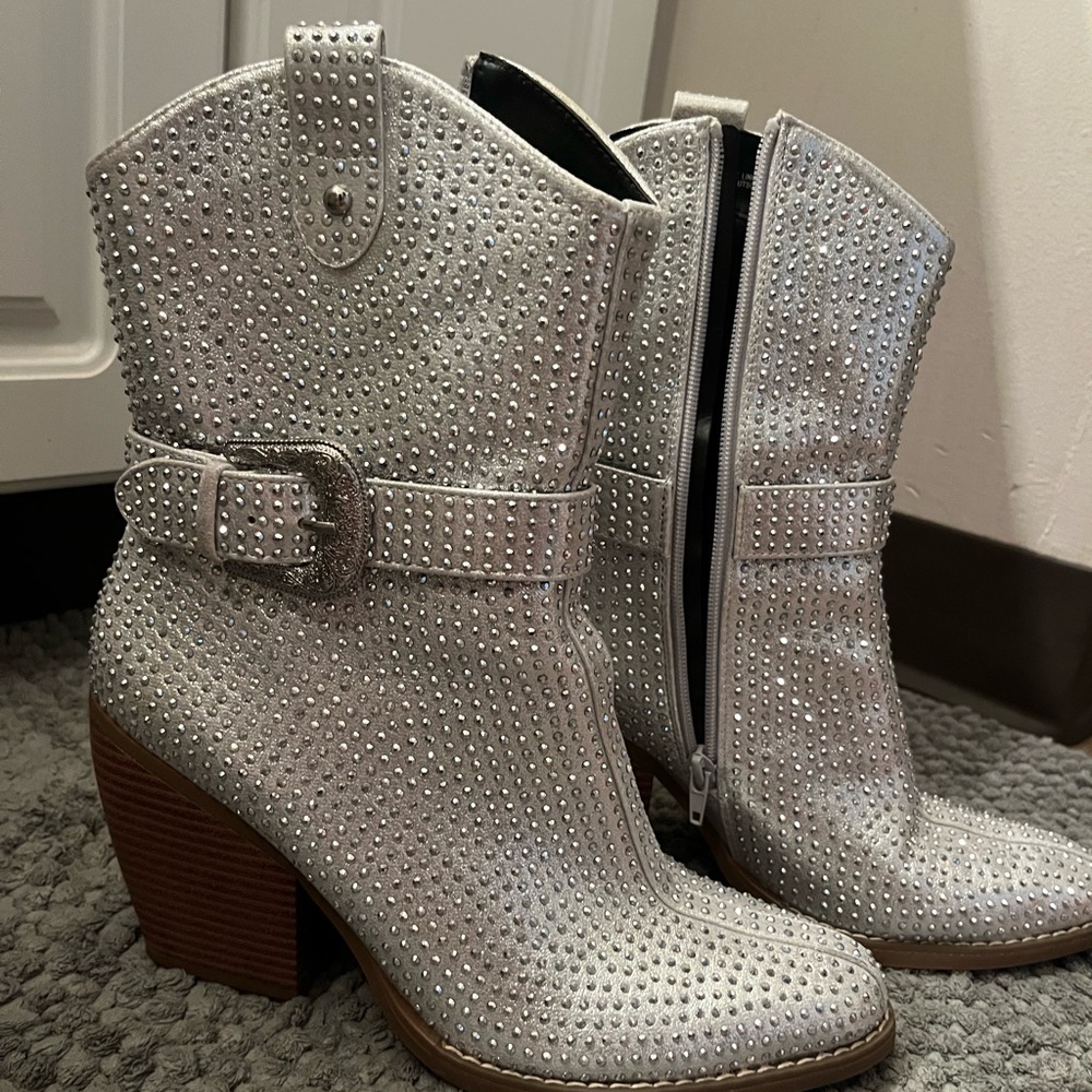 Silver Studded Cowgirl Boots